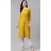 Marvelous Yellow Color Poly Rayon Casual Party Wear Readymade Plus Size Kurti -2105136132