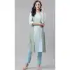 Light Blue Color Poly Rayon Casual Party Wear Readymade Plus Size Kurti -2105136133