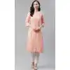 Ravishing Peach Color Poly Rayon Casual Party Wear Readymade Plus Size Kurti -2105136135