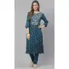 Sea Blue Color Poly Rayon Casual Party Wear Readymade Plus Size Kurti -2105136136