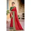 Red Color Vichitra Silk Weaving Work Casual Party Wear Saree Blouse -2123136338
