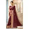 Maroon Color Vichitra Silk Weaving Work Casual Party Wear Saree Blouse -2123136341