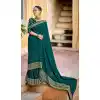 Teal Blue Color Vichitra Silk Weaving Work Casual Party Wear Saree Blouse -2123136345