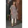 Blue Color Heavy Cotton Cambric Readymade Kaftan Top -2128136374
