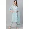 Sky Blue Color Muslin Silk Designer Pakistani Style Readymade Kurti Set -2170136800