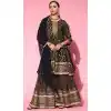 Black Color Cotton Designer Party Wear Readymade Kurti Set -2170136806
