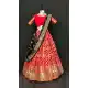 Chic Brick Red Color Banarasi Silk Jecquard Weaving Work Lehenga Choli -2181136930