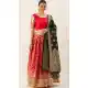 Chic Brick Red Color Banarasi Silk Jecquard Weaving Work Lehenga Choli -2181136930
