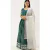 Rama Green Color Pure Cotton Traditional Sangeet Garba Wear Lehenga Choli -2184136941
