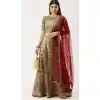 Grey Color Net Traditional Sangeet Garba Wear Lehenga Choli -2184136943