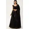 Black Color Blooming Georgette Traditional Sangeet Garba Wear Lehenga Choli -2184136944