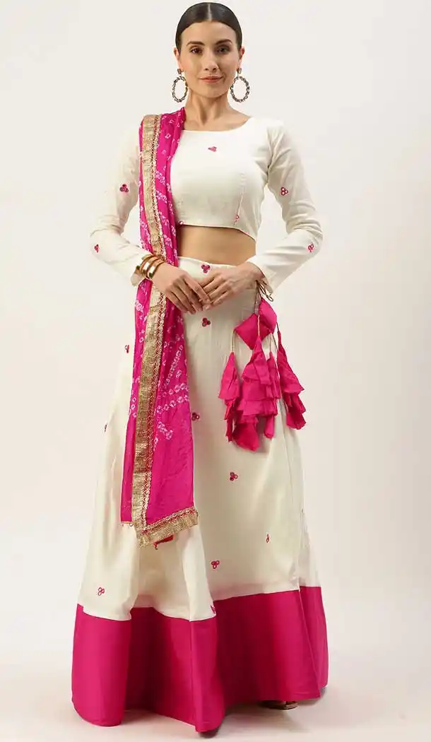 Beautiful White Color Pure Cotton Traditional Party Wear Lehenga Choli -2185136953