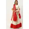 Pretty White Color Pure Cotton Traditional Party Wear Lehenga Choli -2185136954
