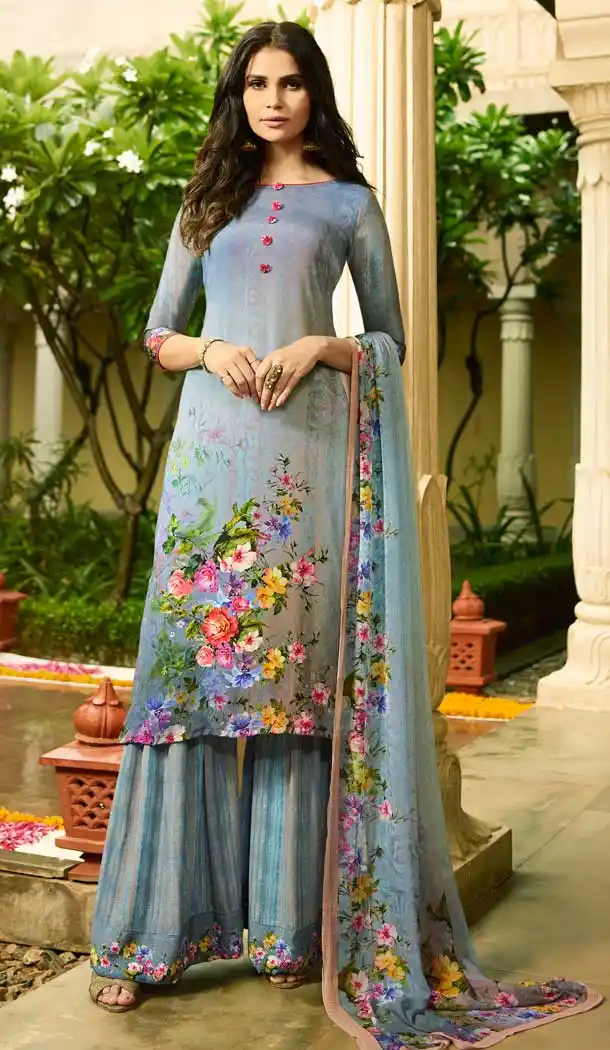Multi Color Sorer Crepe  Digital Printed Casual Party Wear Dresses -2187136958