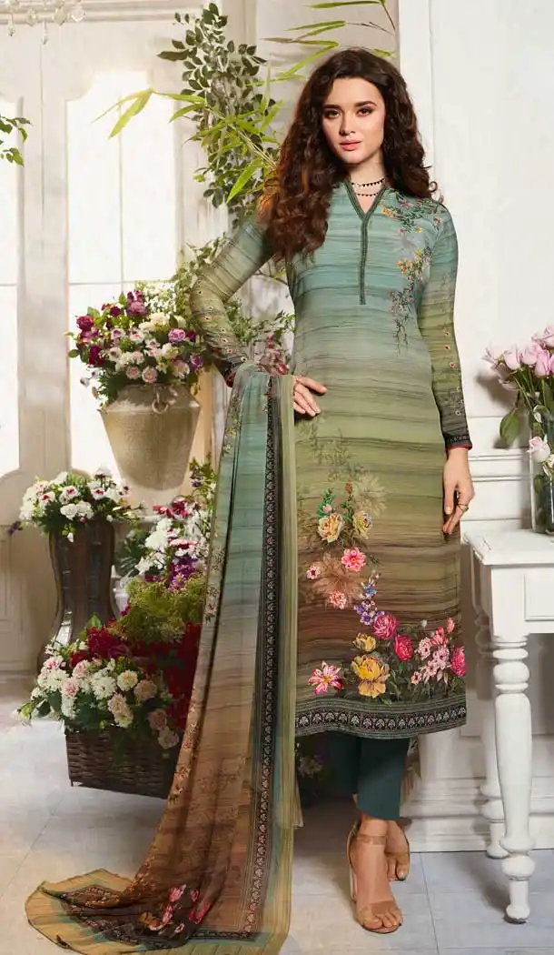 Desirable Multi Color Sorer Crepe  Digital Printed Casual Party Wear Dresses -2187136959