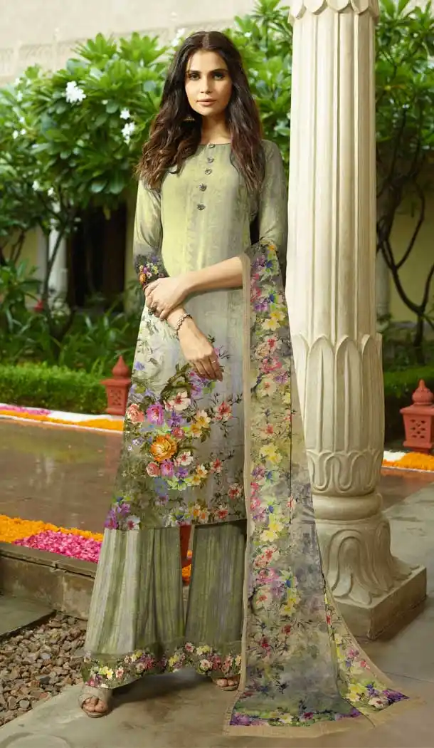 Gorgeous Multi Color Sorer Crepe Digital Printed Casual Party Wear Dresses -2187136963