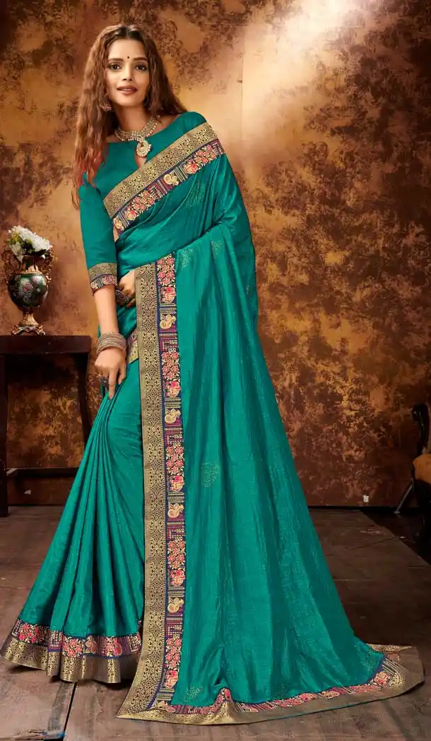 Rama Color Chanderi Silk Classic Casual Office Wear Saree -2171136816