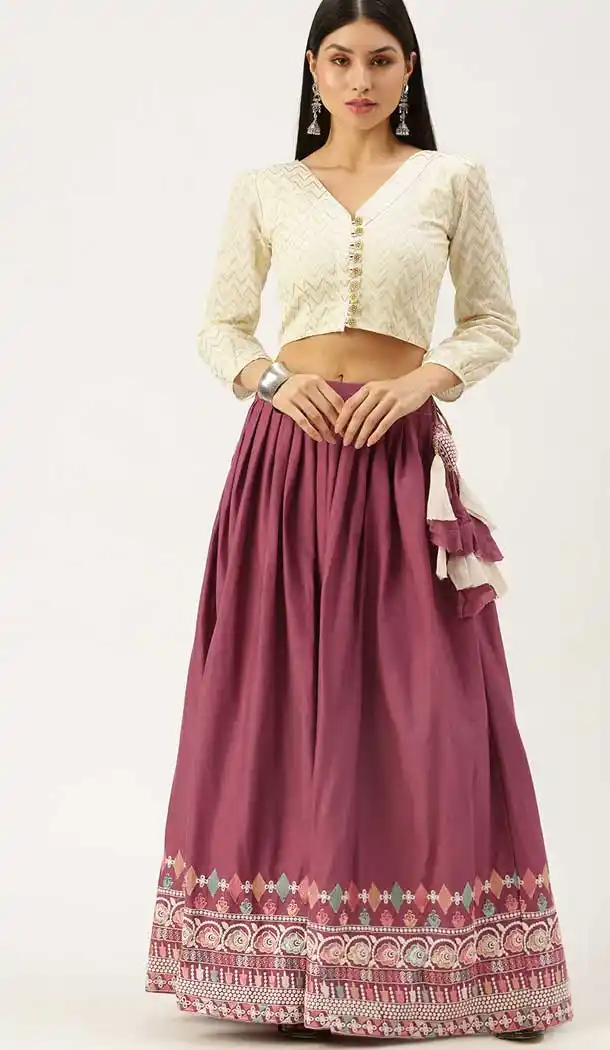 Magenta Color Pure Cotton Designer Party Wear Lehenga Choli -2193137029