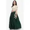 Dark Green Color Cotton Designer Party Wear Lehenga Choli -2193137033