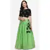 Parrot Green Color Pure Cotton Designer Party Wear Lehenga Choli -2193137034