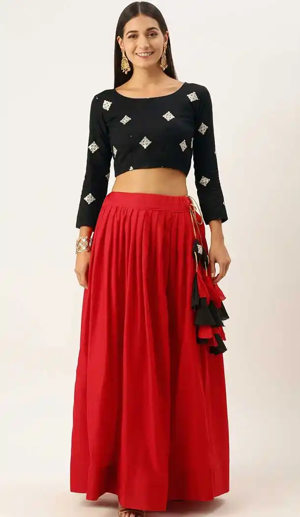 Charming Red Color Pure Cotton Designer Party Wear Lehenga Choli -2193137036