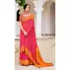 Pink Color Brasso Printed Work Casual Party Wear Saree Blouse -2223137308