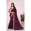 Purple Color Heavy Silk Weaving Work Office Wear Saree Blouse -2225137325