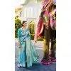 Sky Blue Color Pure Silk Jacquard Work Traditional Wear Saree -2234137409