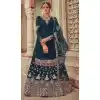 Teal Blue Color Georgette Heavy Designer Festive Wear Lehenga Suit -2243137460