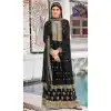 Black Color Pure Georgette Heavy Designer Festive Wear Gharara Suit -2246137479