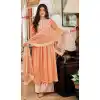 Peach Color Faux Georgette Pakistani Style Evening Wear Palazzo Suit -2247137484