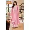 Beutiful Pink Color Faux Georgette Pakistani Style Evening Wear Palazzo Suit -2247137485