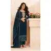 Teal Blue Color Faux Georgette Embroidered Evening Wear Salwar Suit -2248137487