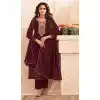 Maroon Color Faux Georgette Embroidered Evening Wear Salwar Suit -2248137489