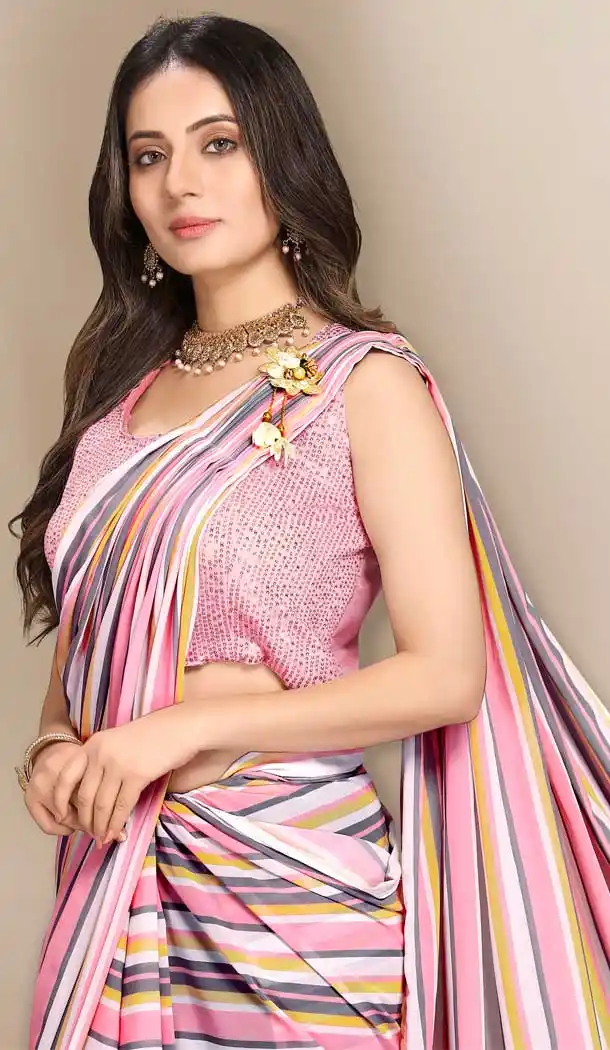 Multi Color Georgette Designer Party Casual Wear Saree - 2381138769
