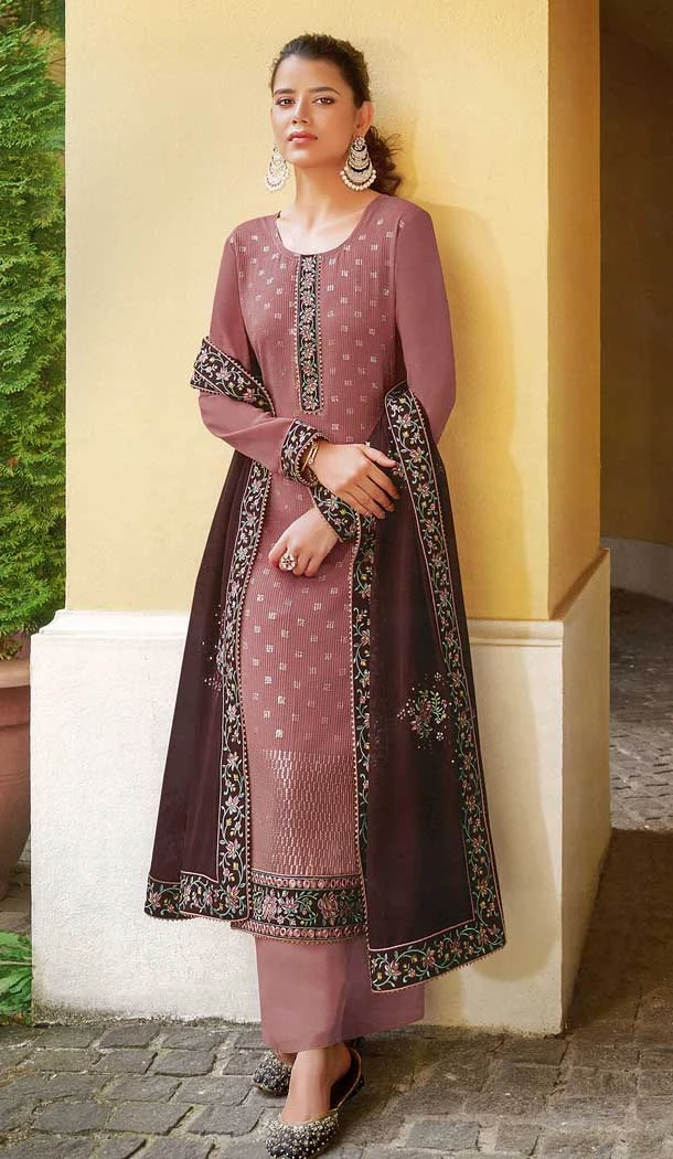Falsa Color Faux Georgette Festive Party Wear Women Palazzo Suit -2391138837