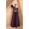 Wine Color Real Georgette Designer Party Wear 3 Pc Readymade Suit -2404138909