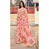 Pretty Peach Color Organza Digital Printed Casual Wear Fancy Saree Blouse -2416138979
