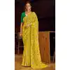 Yellow Color Muslin Silk Party Wear Fancy Digital Printed Saree -2420138996