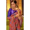 Rust Color Muslin Silk Party Wear Fancy Digital Printed Saree -2420138998