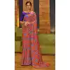 Rust Color Muslin Silk Party Wear Fancy Digital Printed Saree -2420138998