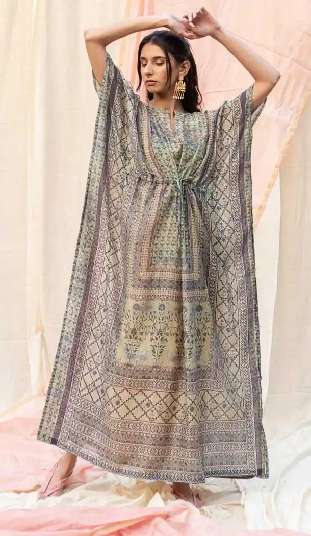Effective Multi Color Soft Silk Fancy Digital Printed Casual Wear Kaftan - 2448139213