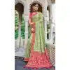 Pista Color Pure Satin Designer Traditional Party Wear Saree - 2478139468