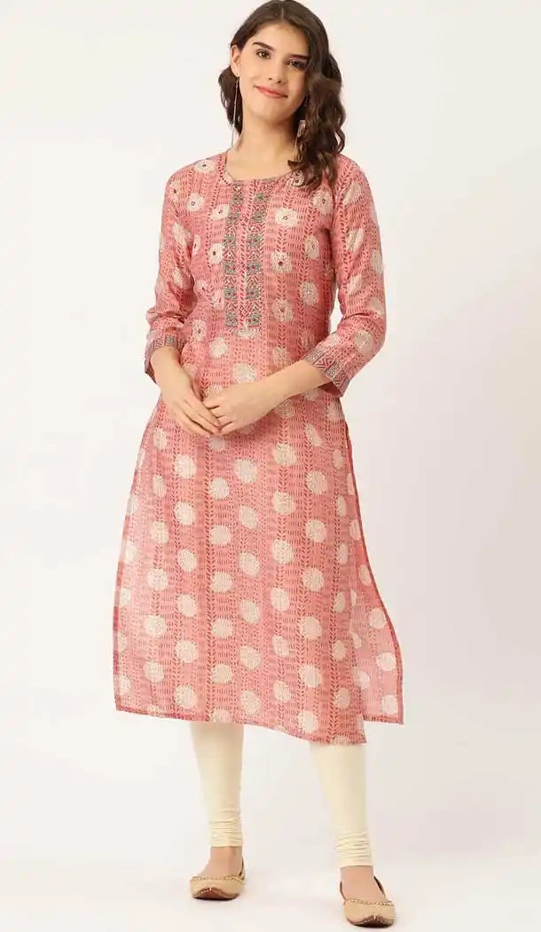 Amazing Pink Color Rayon Casual Wear Readymade Kurti - 2488139567