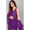 Violet Color Georgette Plus Size Casual Wear Sharara Suit -2489139578