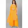 Yellow Color Georgette Plus Size Casual Wear Sharara Suit - 2489139581