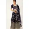 Deep Blue Color Art silk Designer Party Wear Lehenga Choli - 2501139735