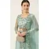 Sky Blue Color Net Designer Party Wear Lehenga Choli - 2501139737