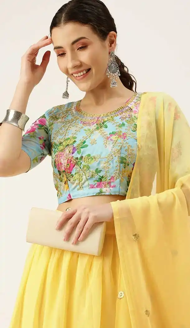 Brilliant Multi Color Poly Georgette  Designer Party Wear Lehenga Choli - 2501139740