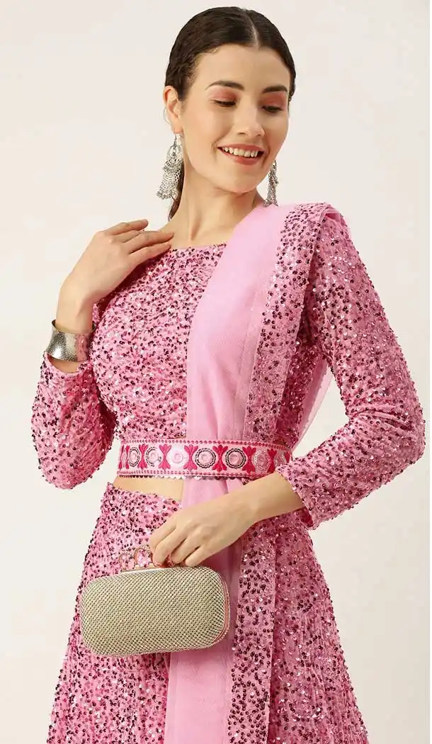 Pretty Pink Color Art silk Designer Party Wear Lehenga Choli - 2501139748